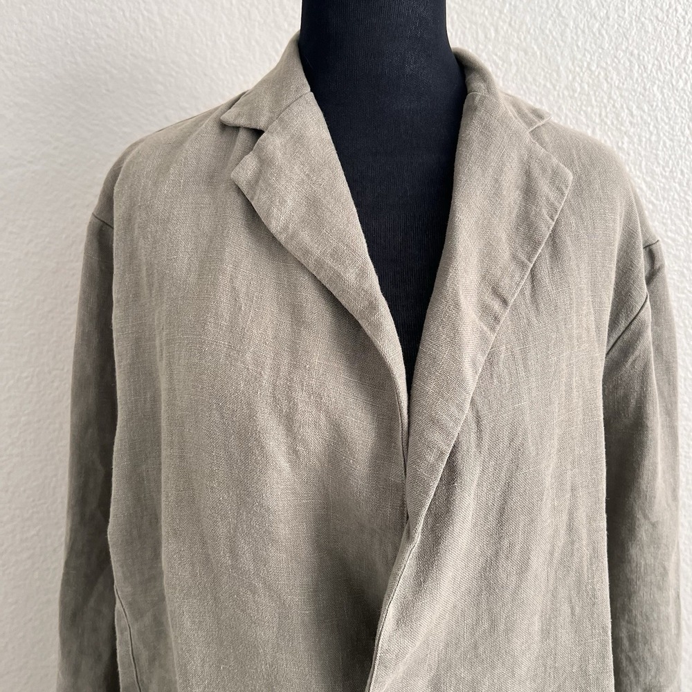 Velvet by Graham & Spencer Women's Large Blazer 100% Linen Light Green NWT - Picture 2 of 13